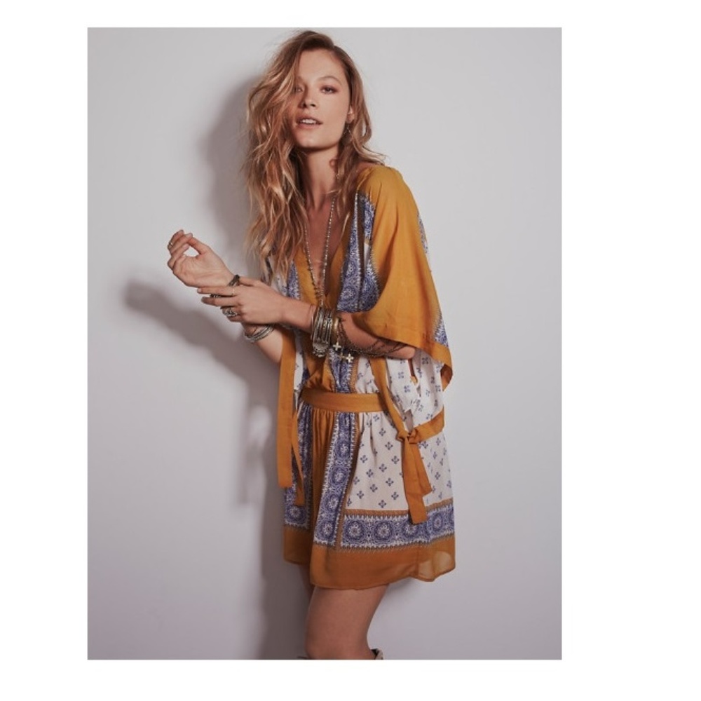 FP Santa Cruz Kimono Boho Mini Tunic Hippie